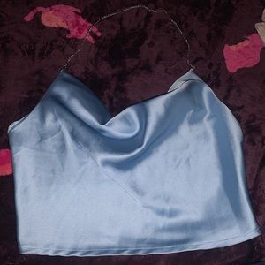 Satin halter crop top